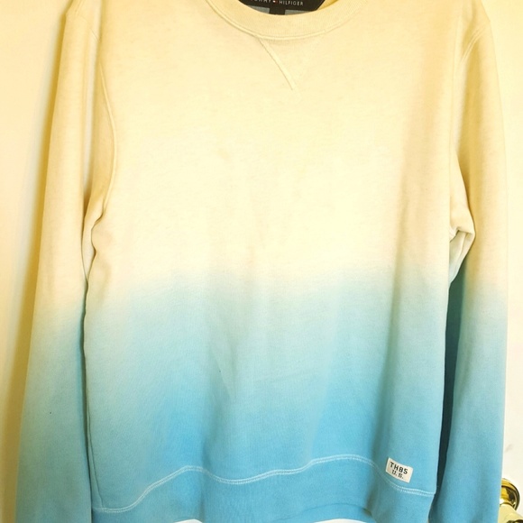 Vintage 90s Tommy Hilfiger White & Blue Sweatshirt - Picture 1 of 5